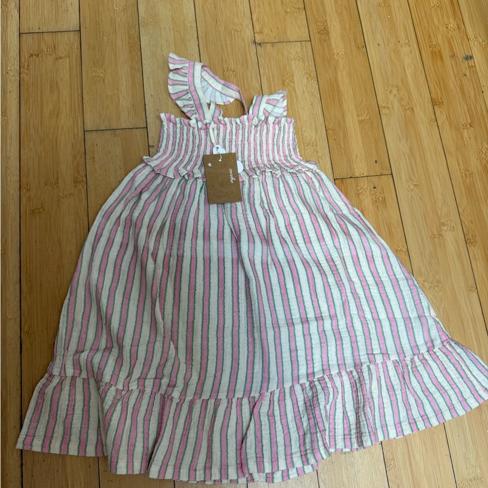 Angel Dear Pink and White Striped Kids Dress